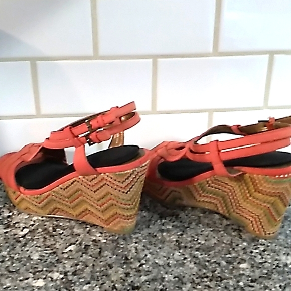 St.Johns Bay Coral Platform Wedge Sandals. Size 7.5 - Picture 6 of 11